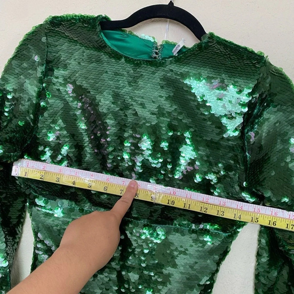 HOUSE OF CB 'Belle' Pine Green Sequin‎ Maxi Dress NWOT size XS - Picture 9 of 13